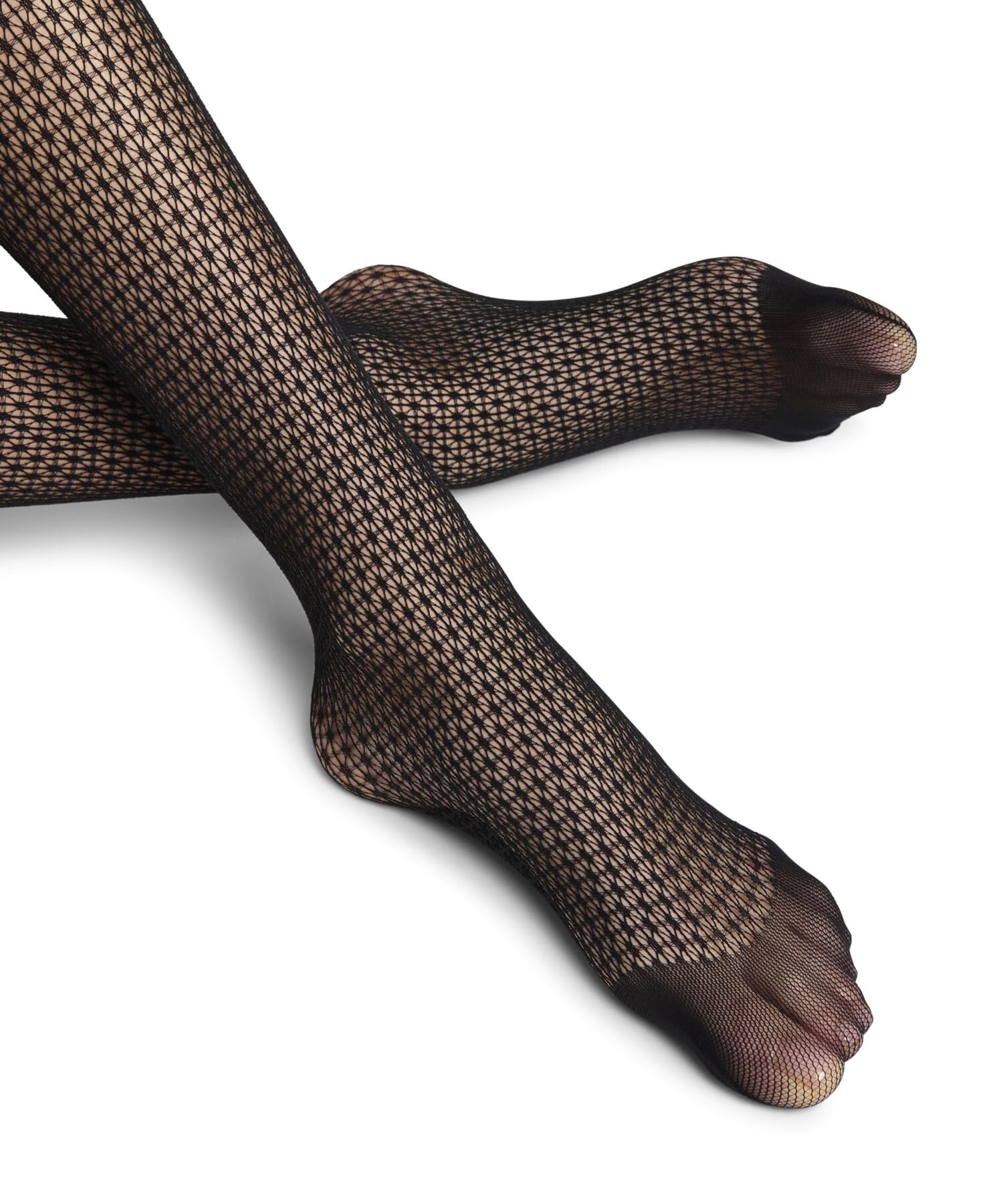 FALKE Kobiety Pończochy Kinga Mathe W Stu transparentny przezroczyste z wzorem 1 Para, Czarny Black 3009, 10.5-11