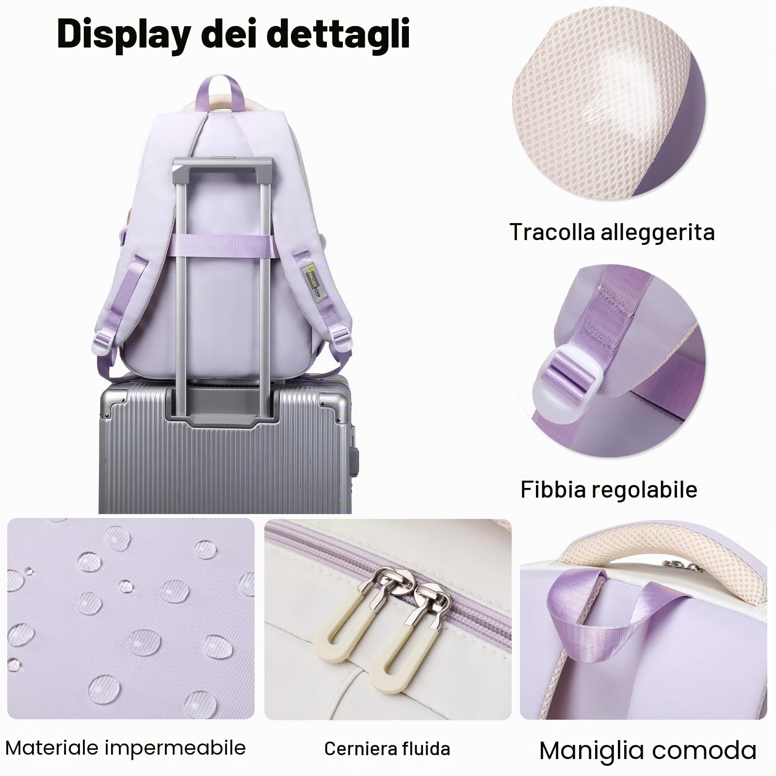 FANDARE Zaino Casual Scuola Porta PC Università Borsa Uomo Donna Da Viaggio Adolescenti