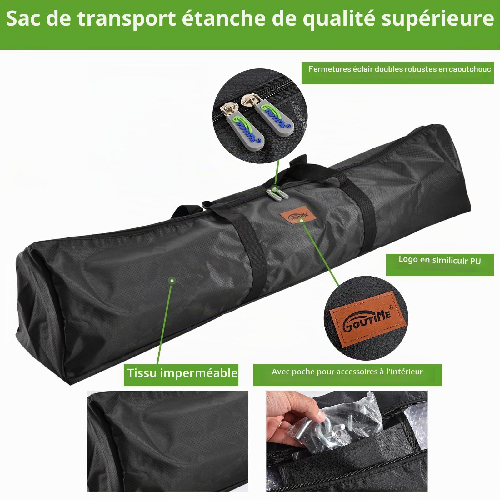 Goutime Hamac Double de 2,6 m avec Support, capacité de 250 kg, Comprend Un Sac de Transport Portable Parfait pour la terrasse intérieure, la terrasse, la Cour, Le Balcon (Bleu et Vert)