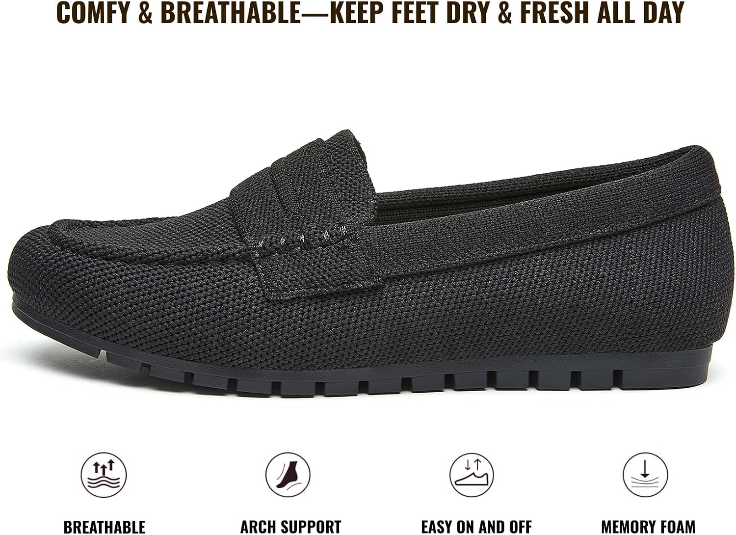 Loafers for Women Comfortable Business Casual Slip On Work Flats Womens Loafers Dressy Walking Shoes