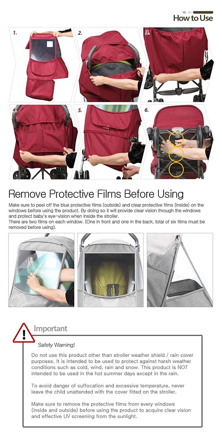 Manito Melange Alpha Stroller Weather Shield (Black Grey)