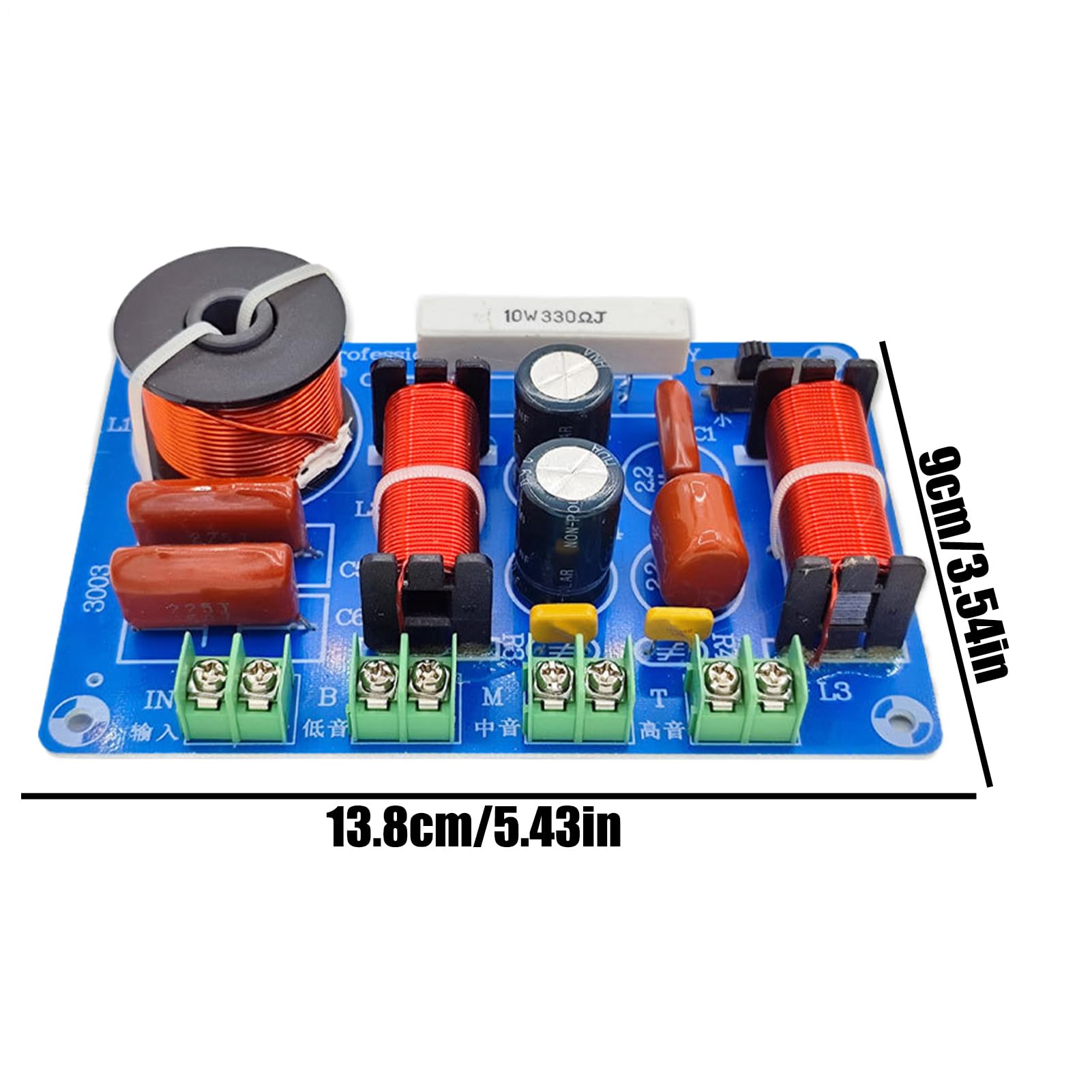 3-Wege-Frequenzweiche,Vielseitige Hochtöner-Frequenzweiche Für Lautsprecher | Kompakte Mehrwege-Weiche mit Hochleistungsfrequenzteilung für Wartung Modifikation Soundanlagen Audiotechnik Systeme
