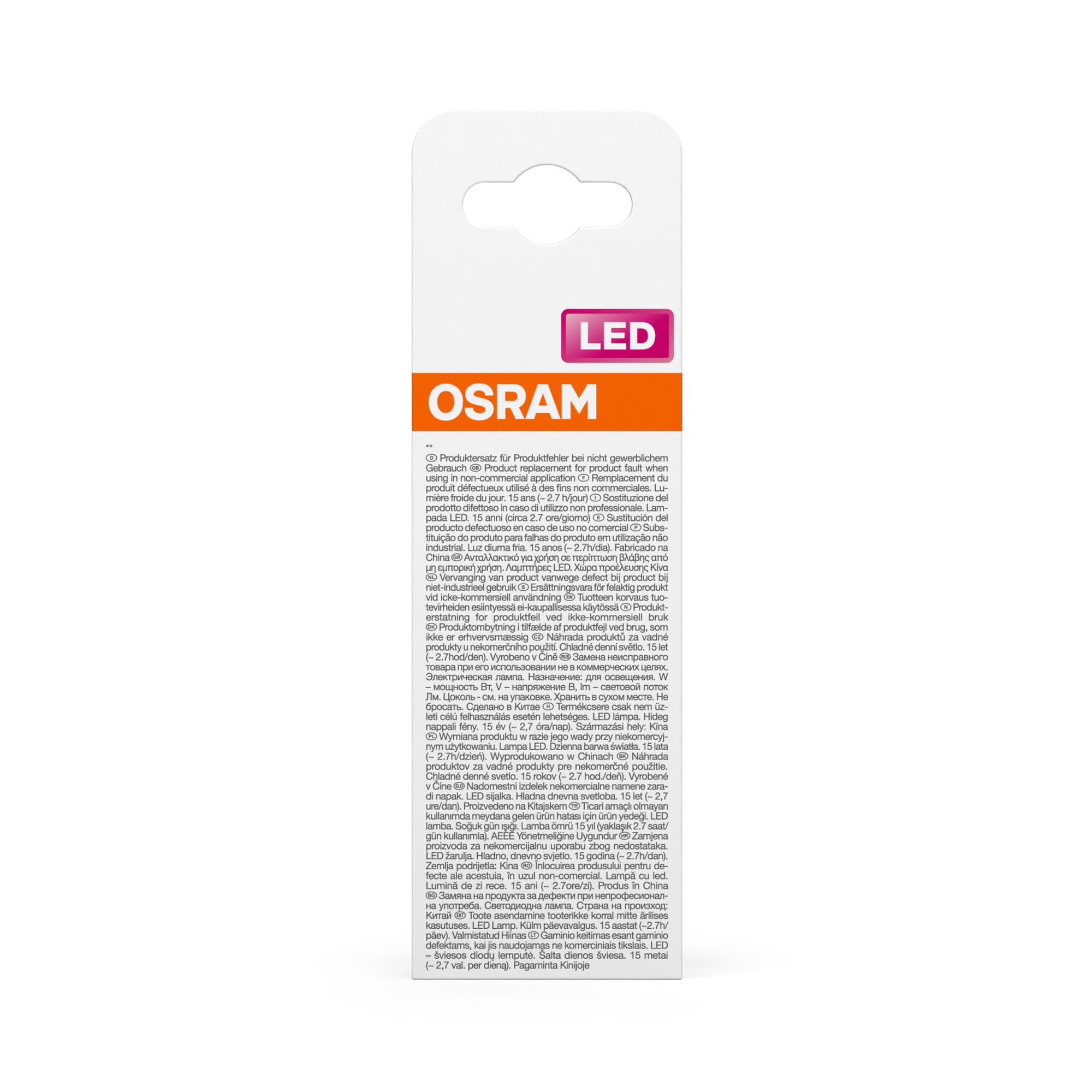 OSRAM Lampada LED E14 Retrofit CLASSIC ST 10W - Bianco Freddo 6500K - Equivalente 75W - Confezione 1 Pezzo