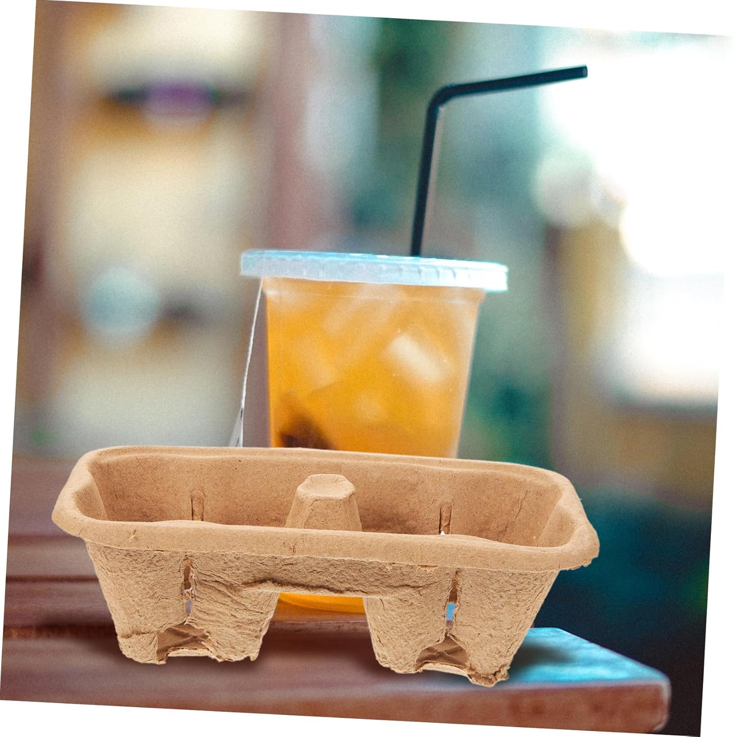 SECFOU 50pcs Cup Carrier Tray Paper Drink Carrier Cups Holder for Takeout Coffee