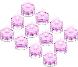 sourcing map Vela LED sumergible brillante, color rosa, impermeable, sin llama, para decoración de fiestas, bodas, festivales, paquete de 20