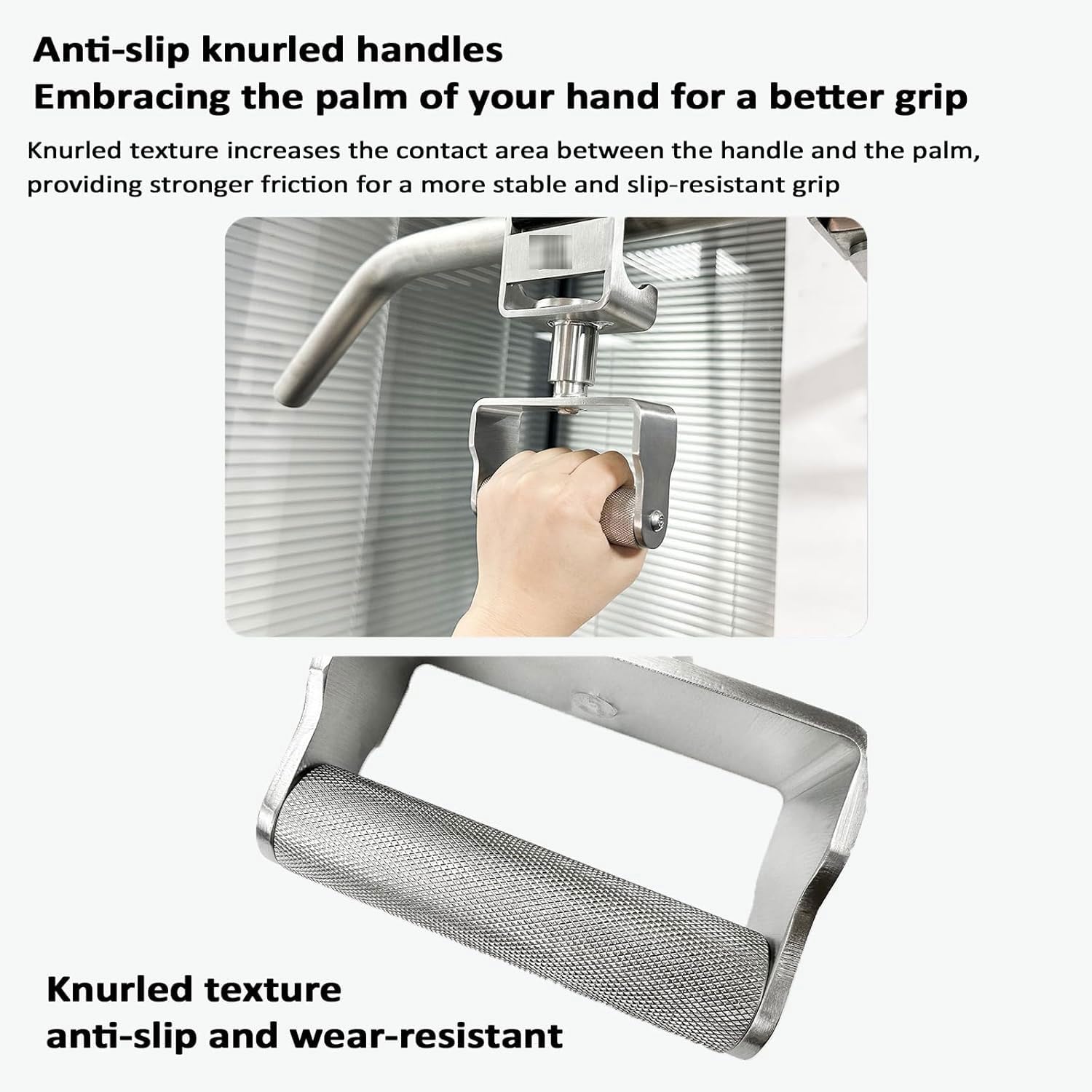 Drehbare Klimmzuggriffe, Edelstahl-Krafttrainingsgeräte, verstellbarer Winkel, 200 kg Kapazität, für Fitness-Studio-Workout