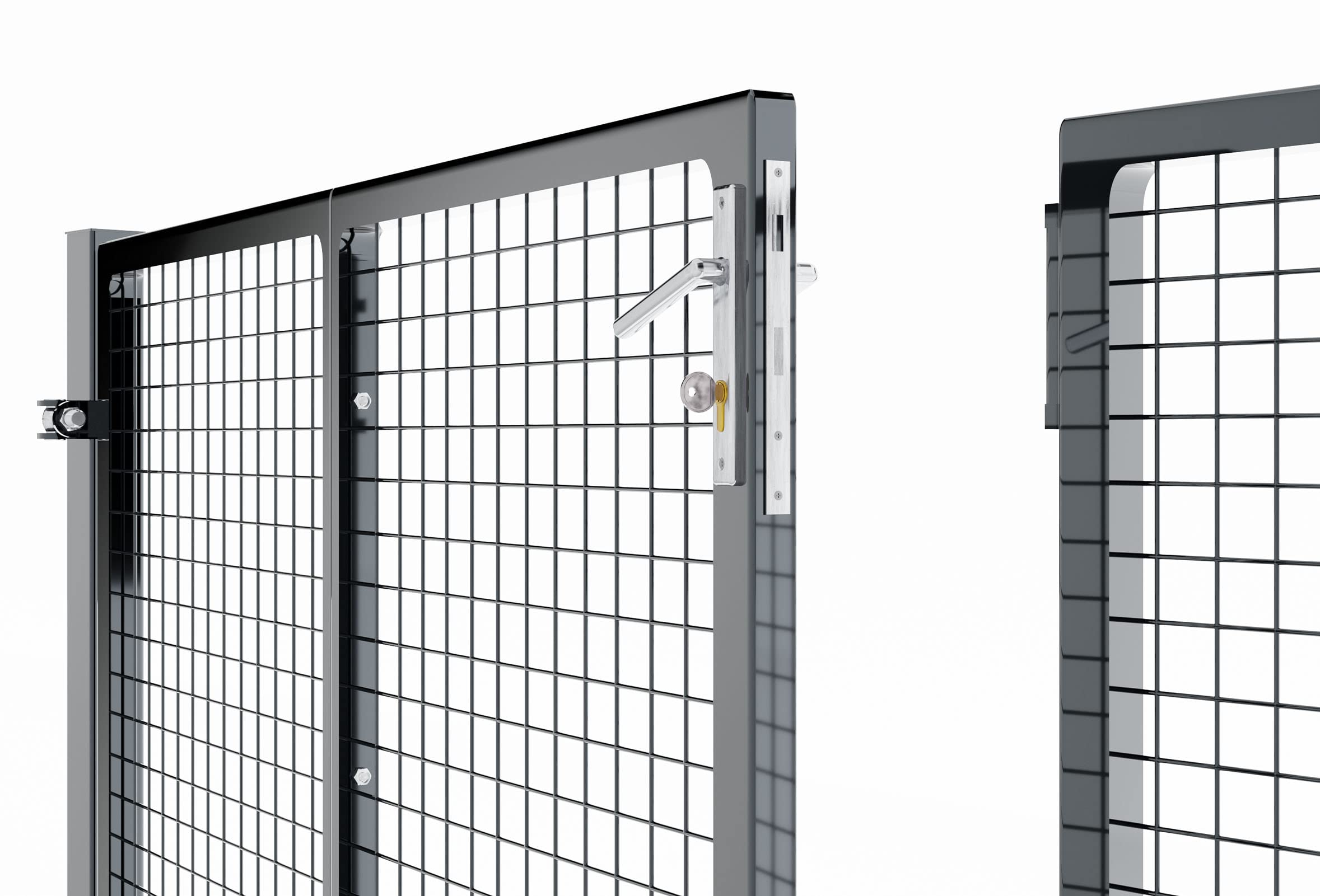 Torado® Drehtor 2 flügelig Flügeltor 4m breit anthrazit für Gartenzaun Doppelstabmatten Gartentor Metall