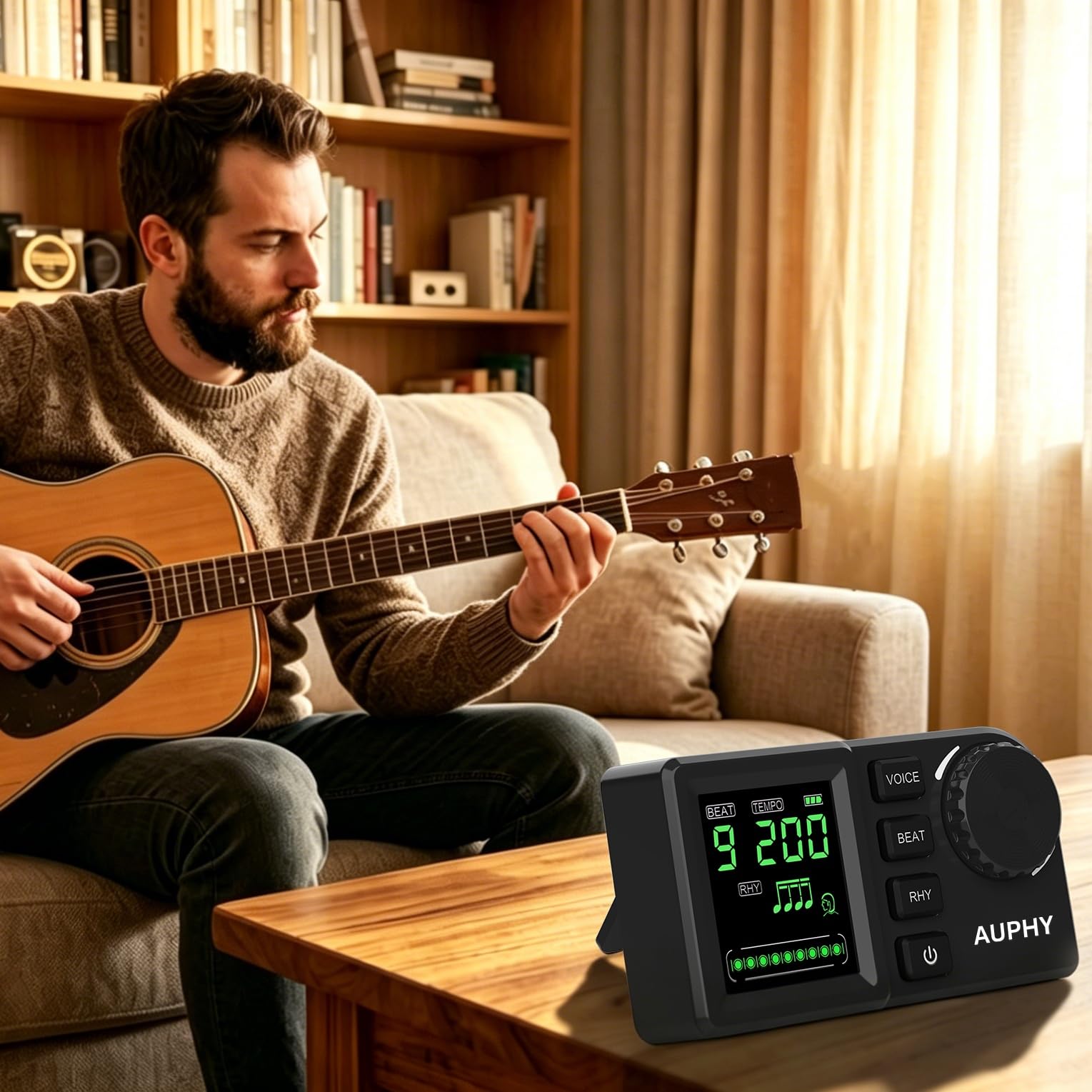 M201 AUPHY Metronomo Digitale Ricaricabile(Batteria al Litio) per Batteria/Chitarra/Basso/Ukulele/Sassofono e Altri Strumenti