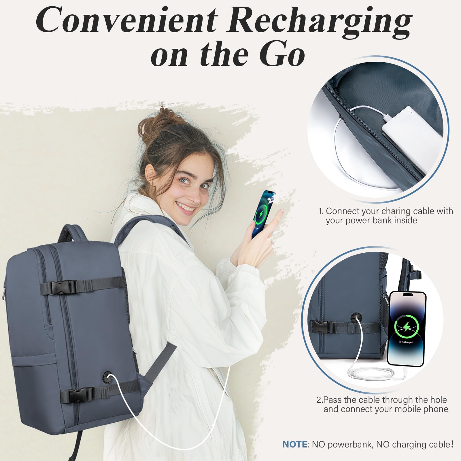 VMIKIV per Zaino Ryanair 40x20x25 Zaino da Viaggio Bagaglio a Mano 40x20x25 con Ryanair Zaini Casual per Aereo Zaino Antifurto Donna Uomo Borse da Cabina per Scuola Università