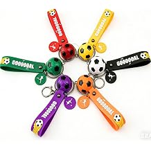 6-Pack Soccer Ball Keychains, Colorful Football Keychains with Sports Charms for Backpacks,Keys,Party Favors,Black,Orange,Yellow,Purple, Red,Green