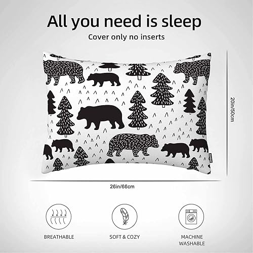 Miniatura 2 de AOYEGO Woodland Bears - Funda de almohada rústica de oso grizzly de montaña, decoración del hogar, fundas de cojín para sofá, dormitorio, sala de