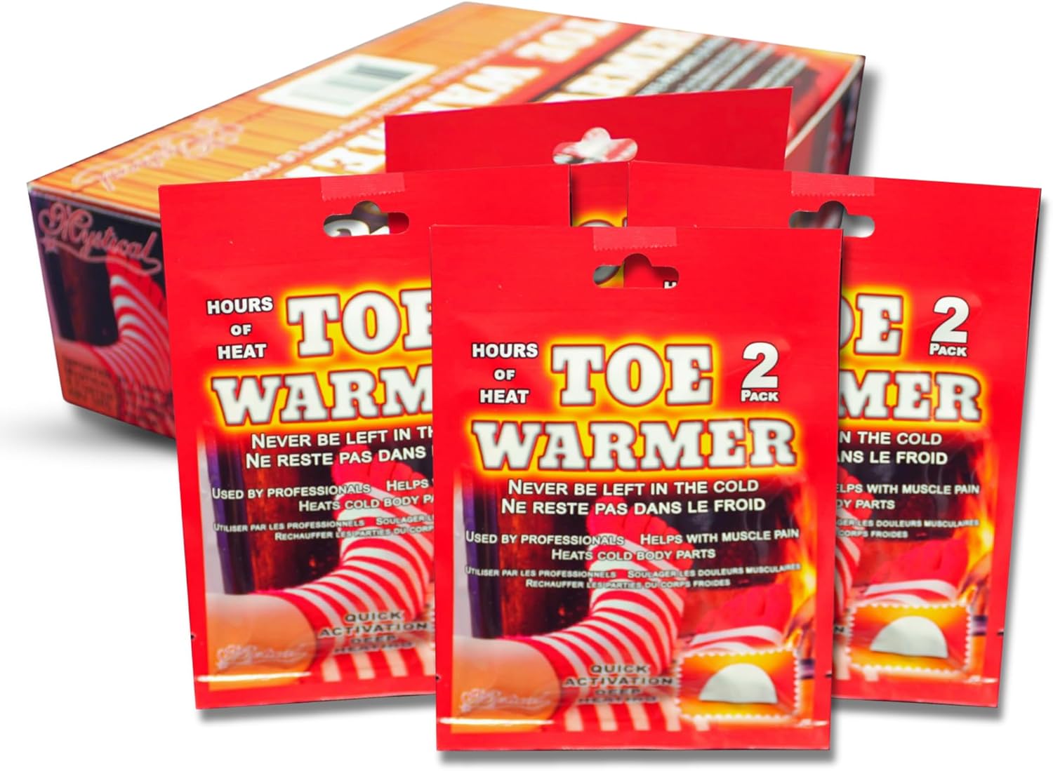 Toe Warmers by Mystical Fire-Adhesive Heat Packets - Air Activated Toe Warmers for Men & Women-Keep Toes Warm in Cold Weather- Single-Use, Safe & Disposable Toe Warmers