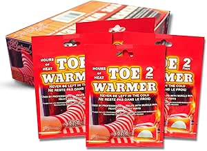 Toe Warmers Adhesive on Sox Warm Heat Packets | (2 Packs) | Box of 40 Pairs | Keep Your Toes Hot | Safe Natural Air Activated Heated Packets - Hours of Heat -Single Use &amp; Disposable by Mystical Fire