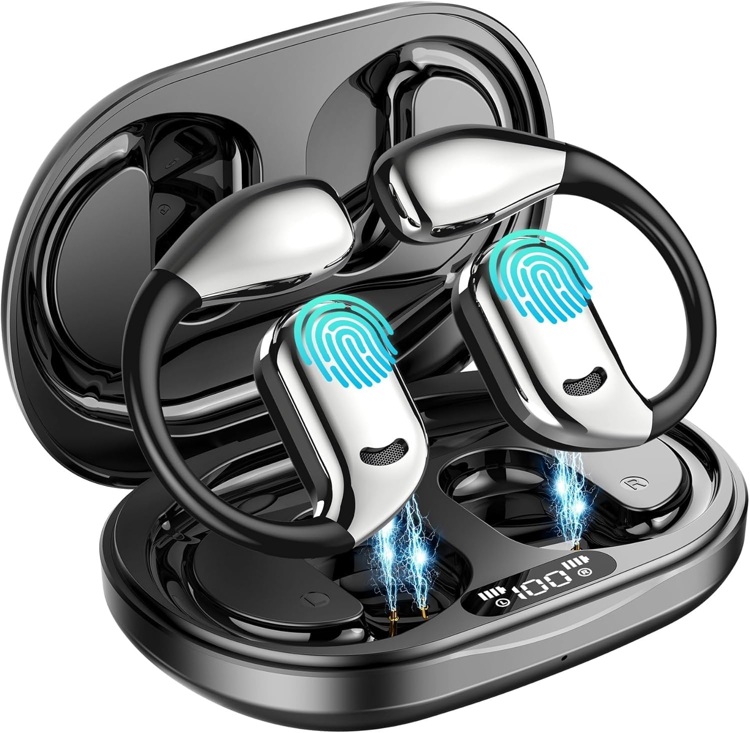 AI Translation Earbuds Real Time, Wireless Earbuds,3-in-1 Language Translator Earbuds, Two-Way Open Ear Headphones, HD Sound,Noise Canceling Ear Buds Wireless Bluetooth Earbuds for Travel, Business