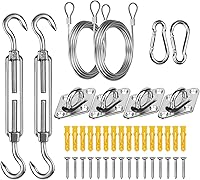 Vista 1 de Kit de accesorios para vela con cuerda de alambre de acero inoxidable 304 para cuadrado/rectangular/triángulo, kit de accesorios para toldo de vela