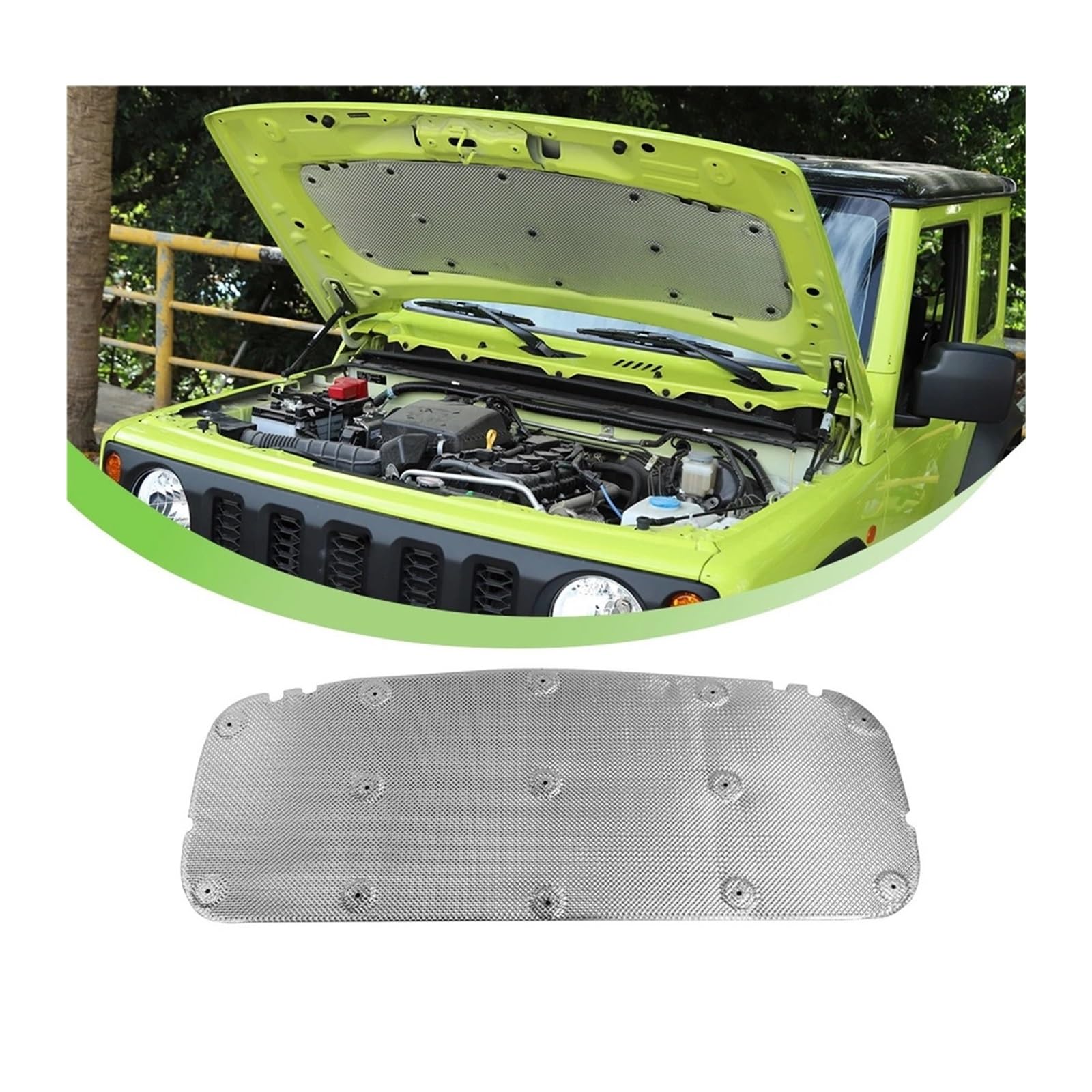 Dlkaddkgf Silver Car Engine Hood Heat Insulation Cotton Sound Deadener Cover Compatible For Suzuki Jimny 2019 2020 2021 2022 2023 Jb64 Jb74 Inneraccessories