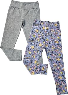 kit 2 Calças Legging Infantil mescla e estampada