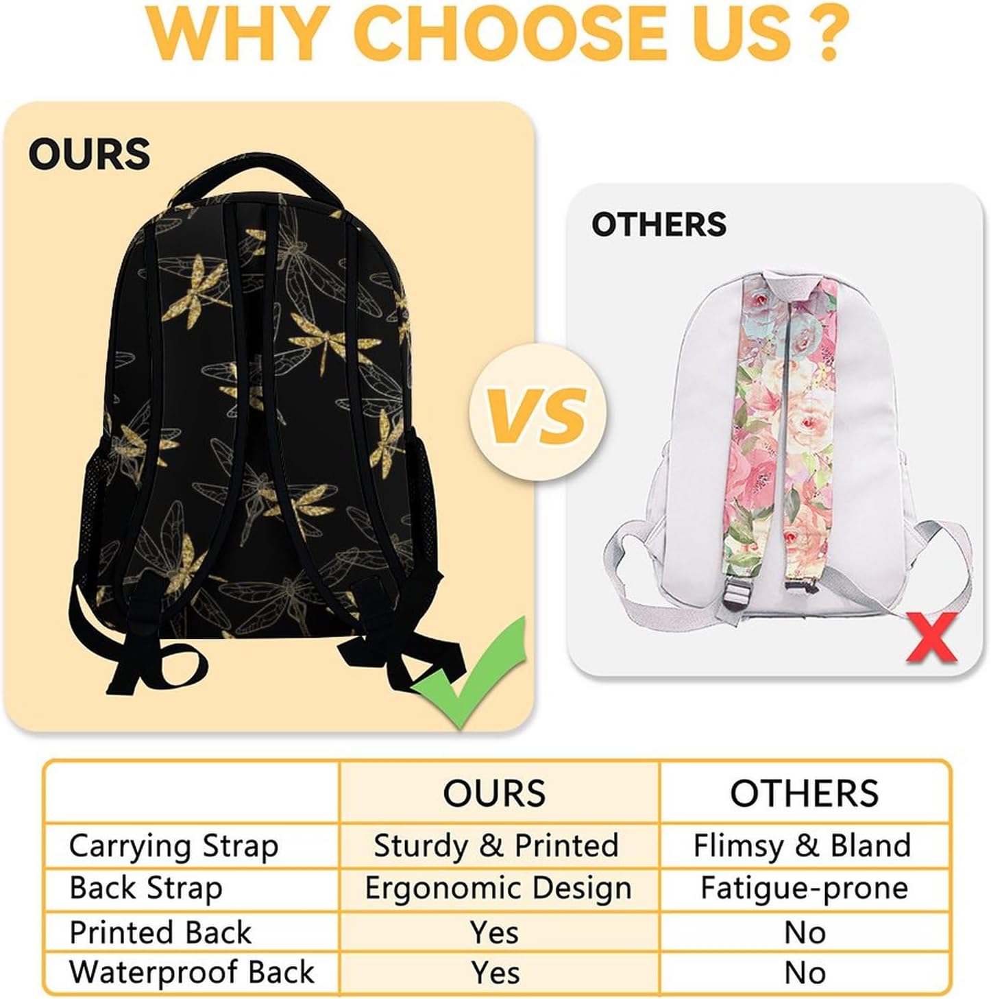 Personalized Dragonfly School Backpack for Girls, 16 Inch Backpacks for Women, Cute, Durable, Lightweight, Large Capacity Bookbag for Travel