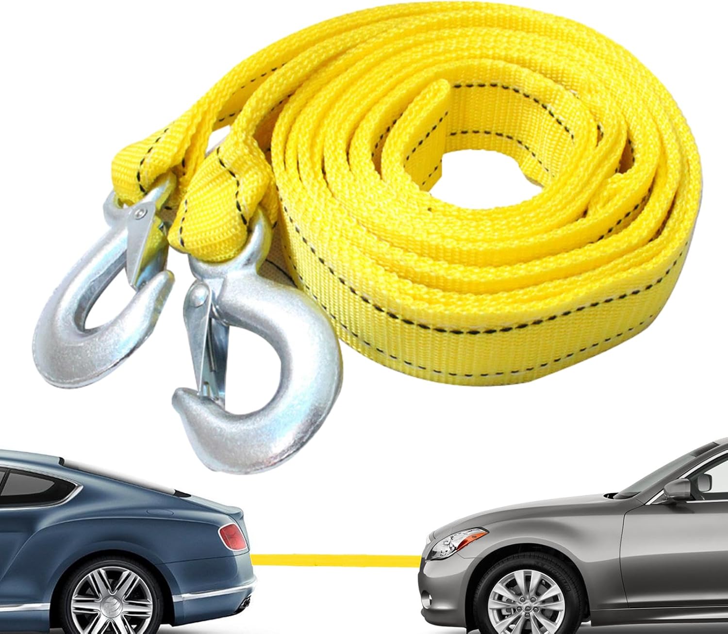 Towing Rope,Winch Rope,Car Tow Strap Yellow Recovery Strap Truck Tow Truck Straps, Tow Strap/B/1