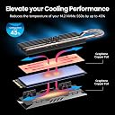 GRAUGEAR Heat Pipe Cooler for M.2 SSD Memory Extension, M.2 2280 NVMe SSD Heatsink, Pure Copper Heat Pipe, Premium Aluminum Plate-Fin Design, Thermally Conductive Graphite Copper, Graphene Copper Foil gallery image