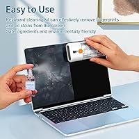 Vista 2 de Kit de limpieza de teclado para laptop, cepillo de limpieza tecnológico todo en uno, accesorios multifunción para PC con kit de limpieza Airpod