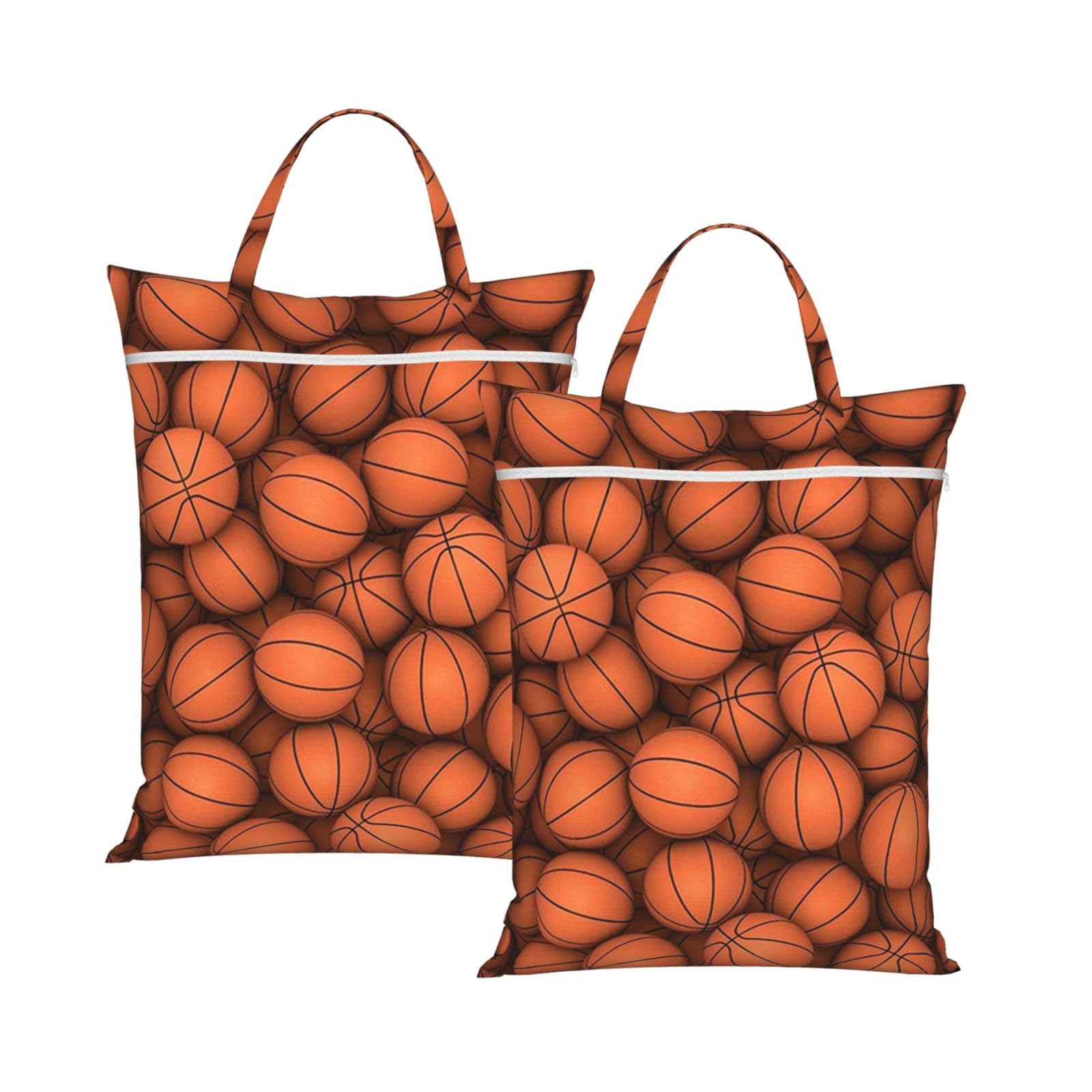 YFSGDLBN Basketball Orange printed Travel dirty laundry bag clothes pack Storage Basket Bag