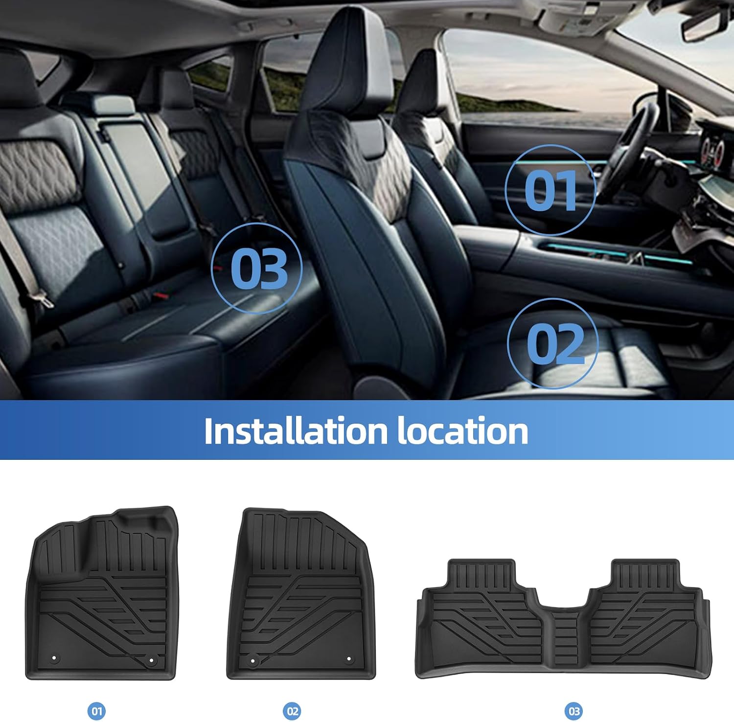SMABEE Floor Mats & Cargo Liner for Nissan Murano 2025 2026 Trunk Mat TPE All Weather Floor Liners Accessories Interior Black