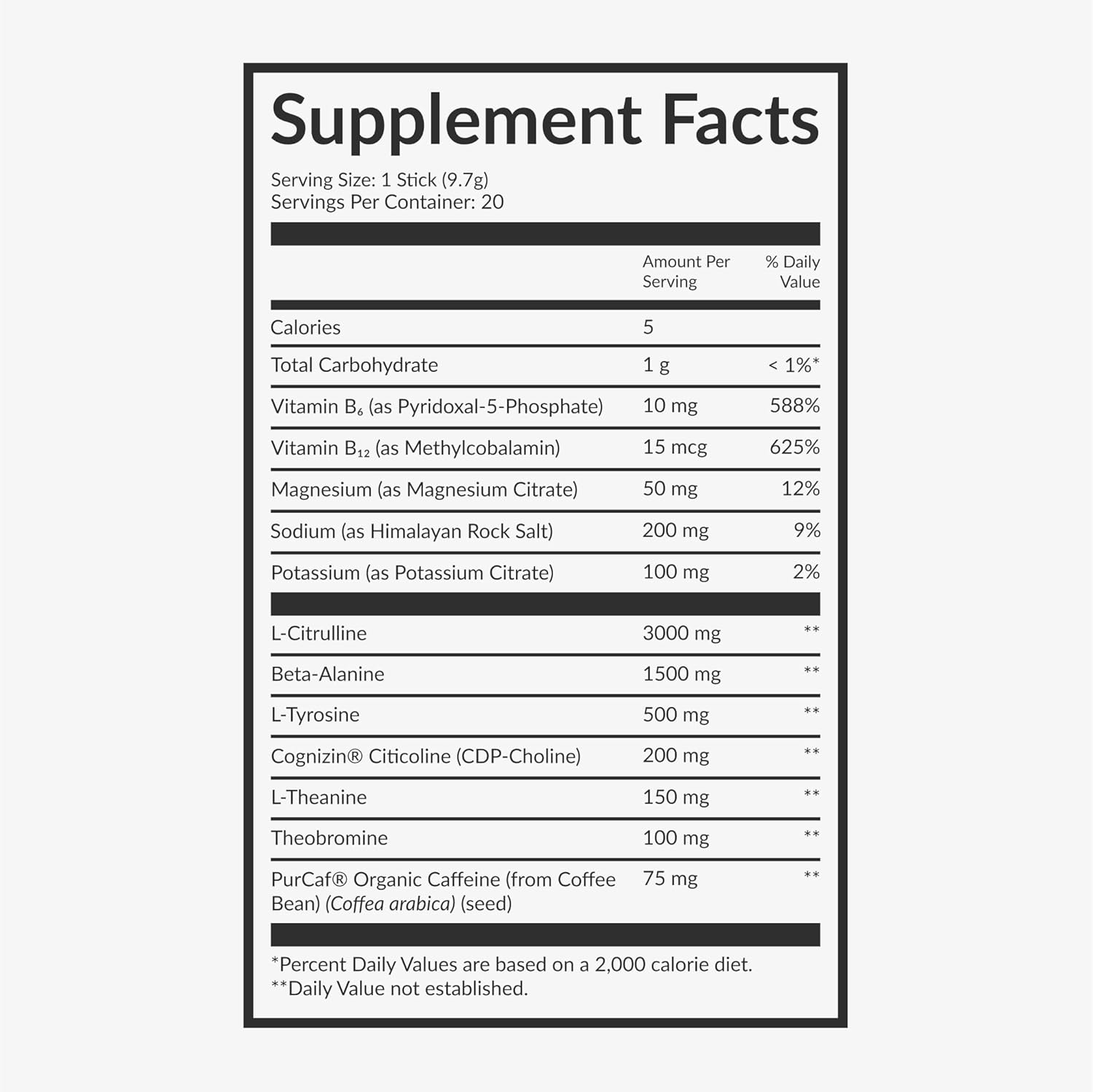 Beam Pre Workout Powder for Energy, Focus & Endurance – Natural Caffeine from PurCaf, Cognizin, Electrolytes, L-Citrulline, Beta-Alanine, L-Theanine – No Crash, Jitter-Free, 20 Serving Sticks - Image 6