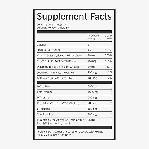 Miniatura 6 de Beam Polvo de Pre-Entrenamiento para Energía, Concentración y Resistencia – Cafeína Natural de PurCaf, Cognizin, Electrolitos, L-Citrulina