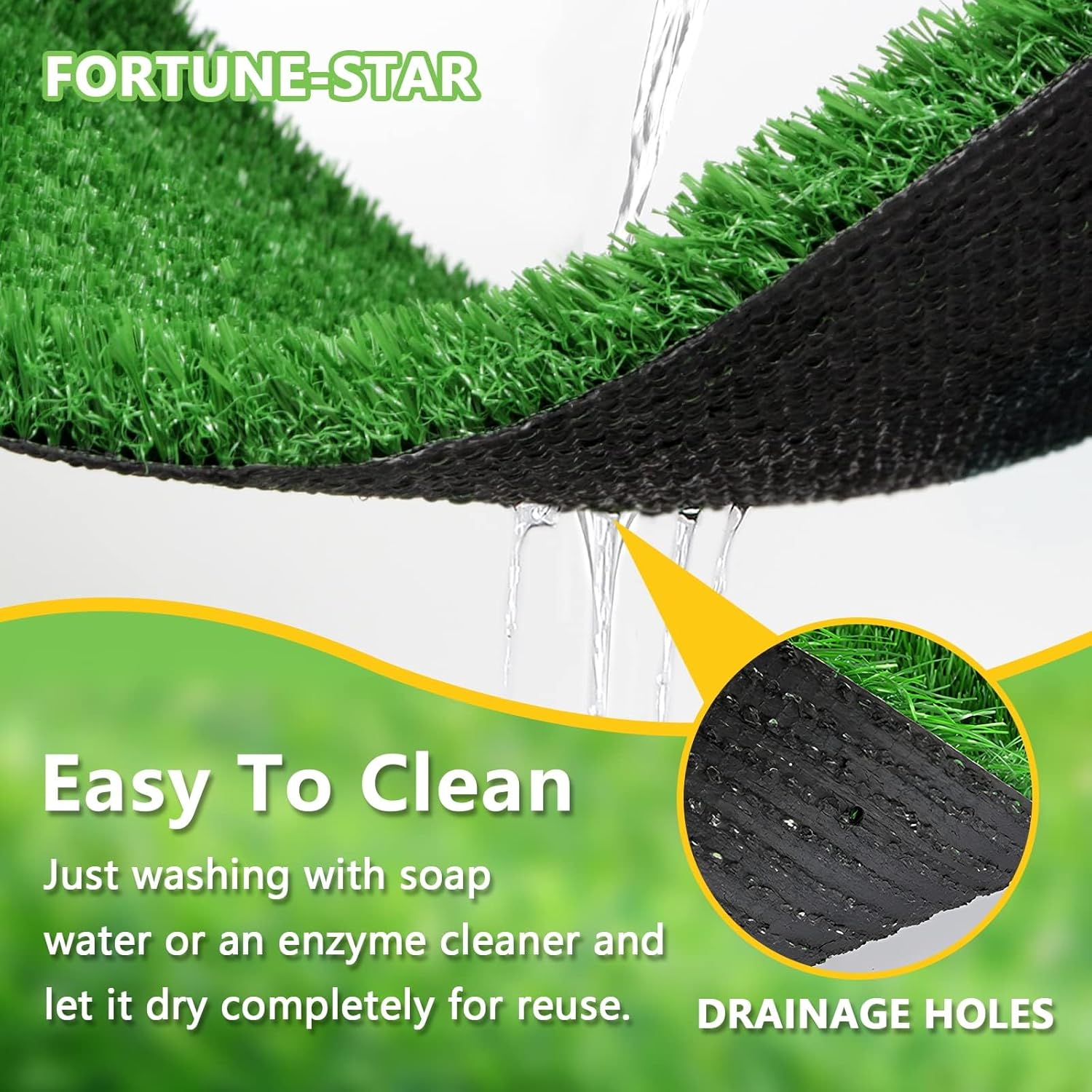 SSRIVER Artificial Grass for Dogs Potty Training Grass Pee Pad Fake Grass for Decks, Patios, Yards, Camping(80 x 100 cm ) - Image 5