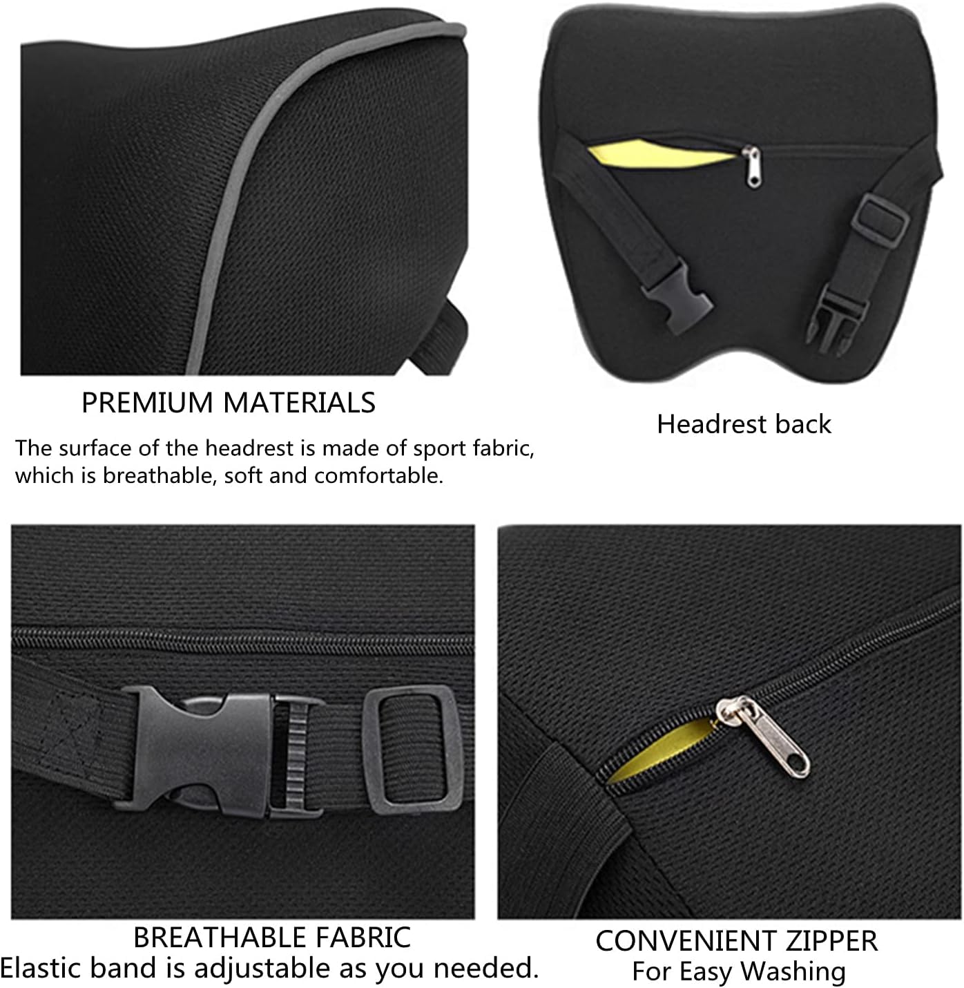 Almohada para Cuello para Audi Q5 FY SLine Sport 2021-2024 | Cojín Ergonómico de Espuma Viscoelástica para Asiento de Auto Transpirable Soporte Cervical 2piezas
