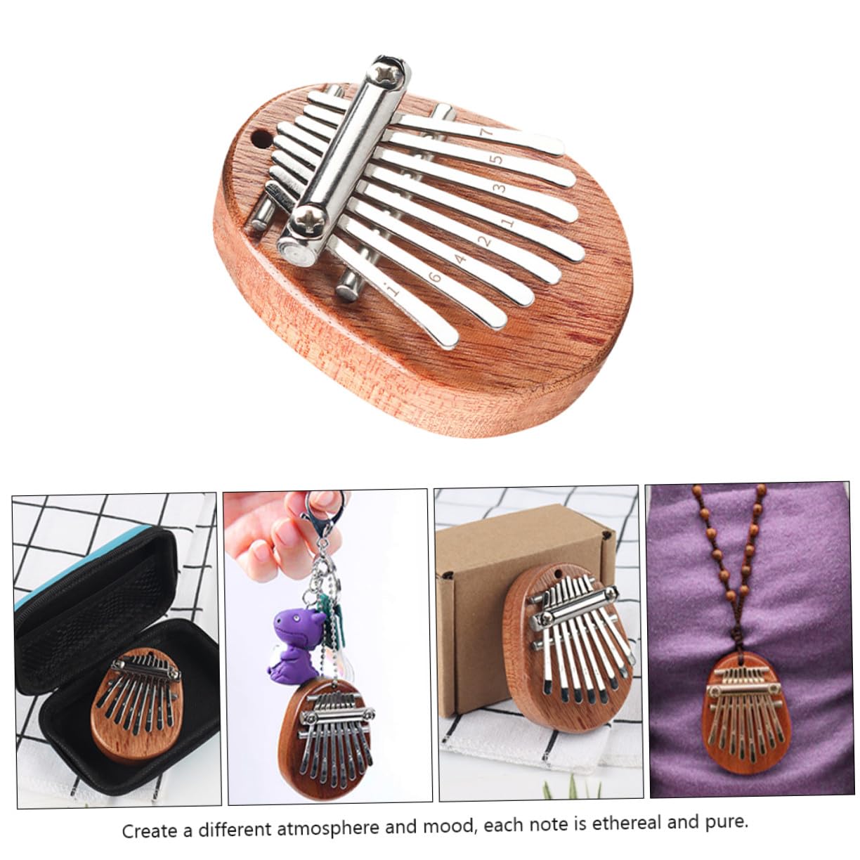 Strumento Musicale in Legno Facile da Usare per Principianti Portatile Kalimba Note Eteree e Pure Marrone 8 Tasti