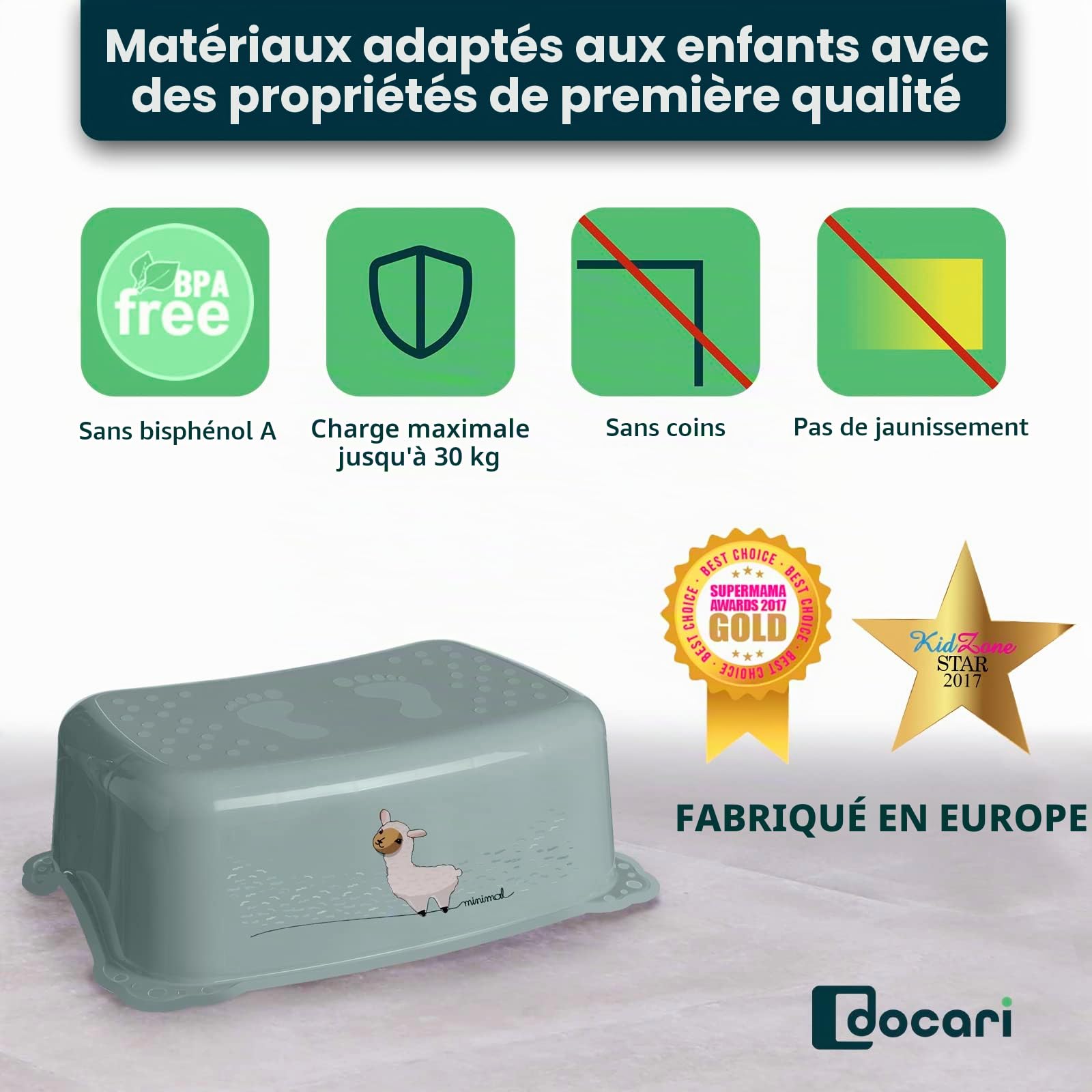 Set de toilettes pour enfants 3en1 fille vert à partir de 1 an - composé de pot + tabouret + rehausse WC