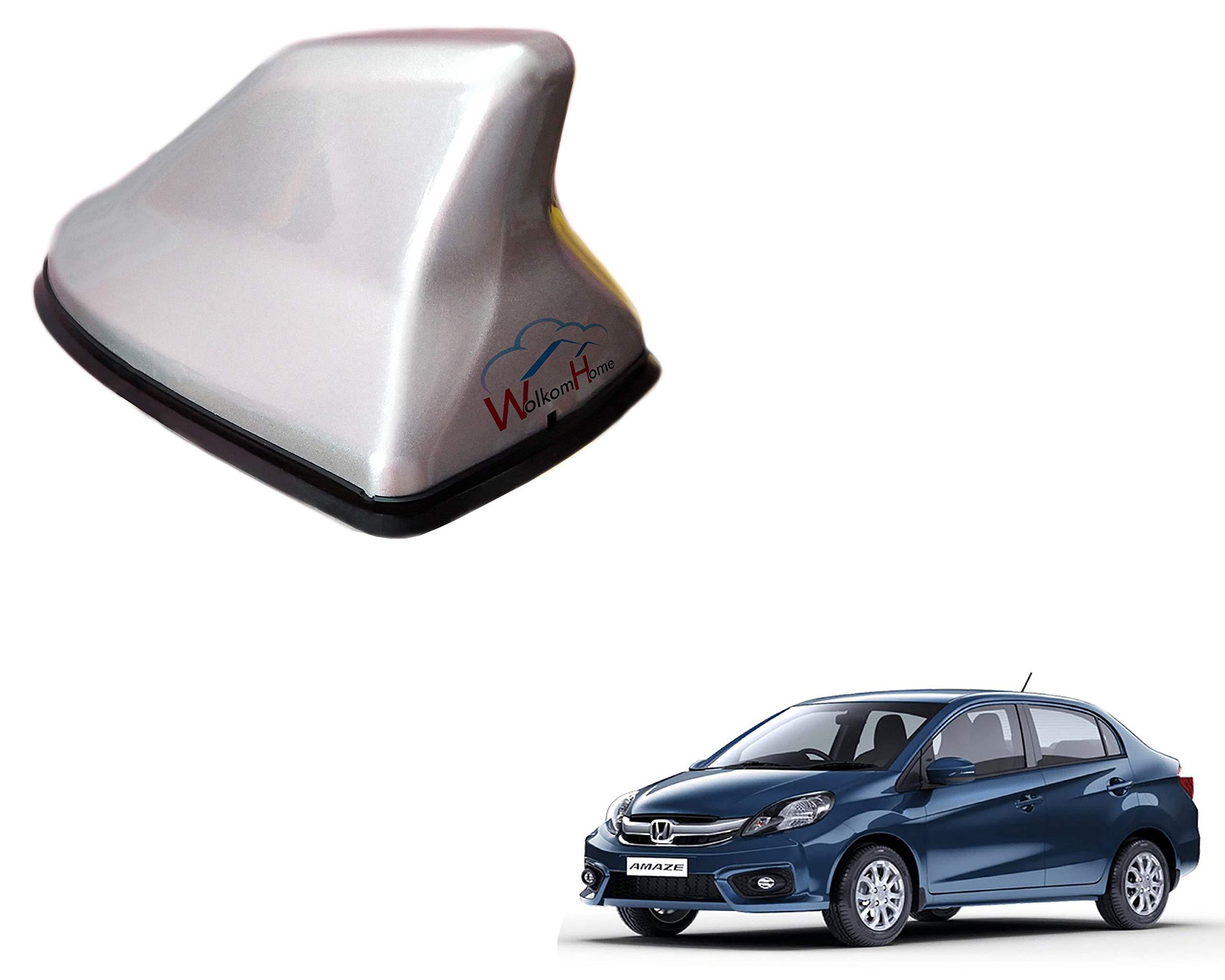 WolkomHome High Performance Shark Fin Antenna Silver Color Car FM Radio Signal Aerials for Honda Amaze Old