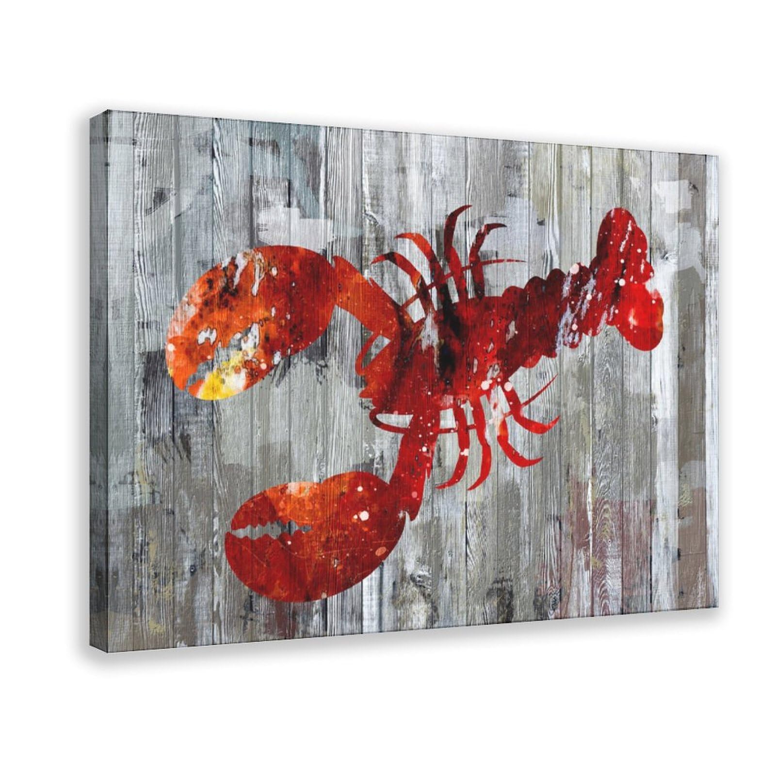 Aragosta astratta aragosta creatura marina animale marino moderno da appendere alla parete per soggiorno, decorazione artistica da parete poster per casa, bar, ristorante, garage, caffetteria, logo