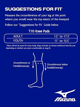 Mizuno T10 Plus Kneepad, Adult & Youth