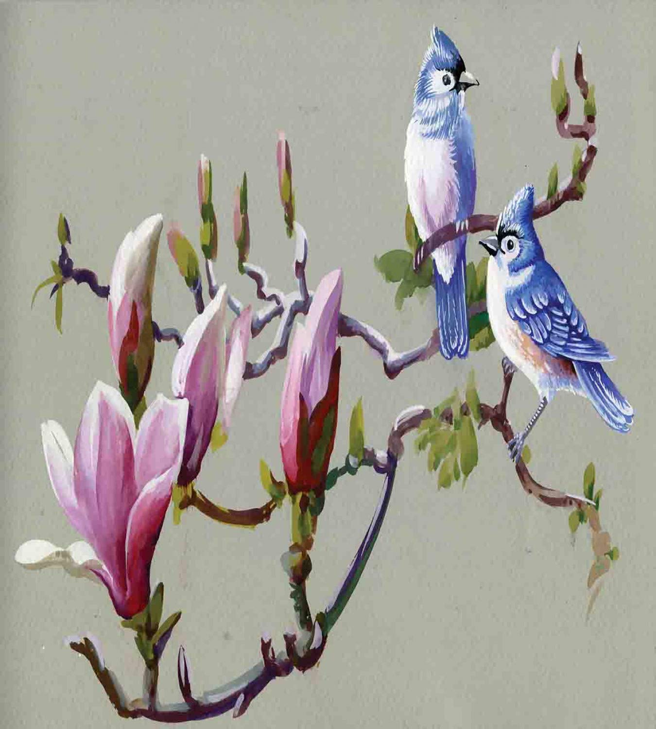 ABAKUHAUS Magnolia Federe Cuscini Stampata, Garden Blooms Beauty Art, Decorativo e Dimensioni Standard, 80 cm x 40 cm, Scuro Magenta Blue Sky