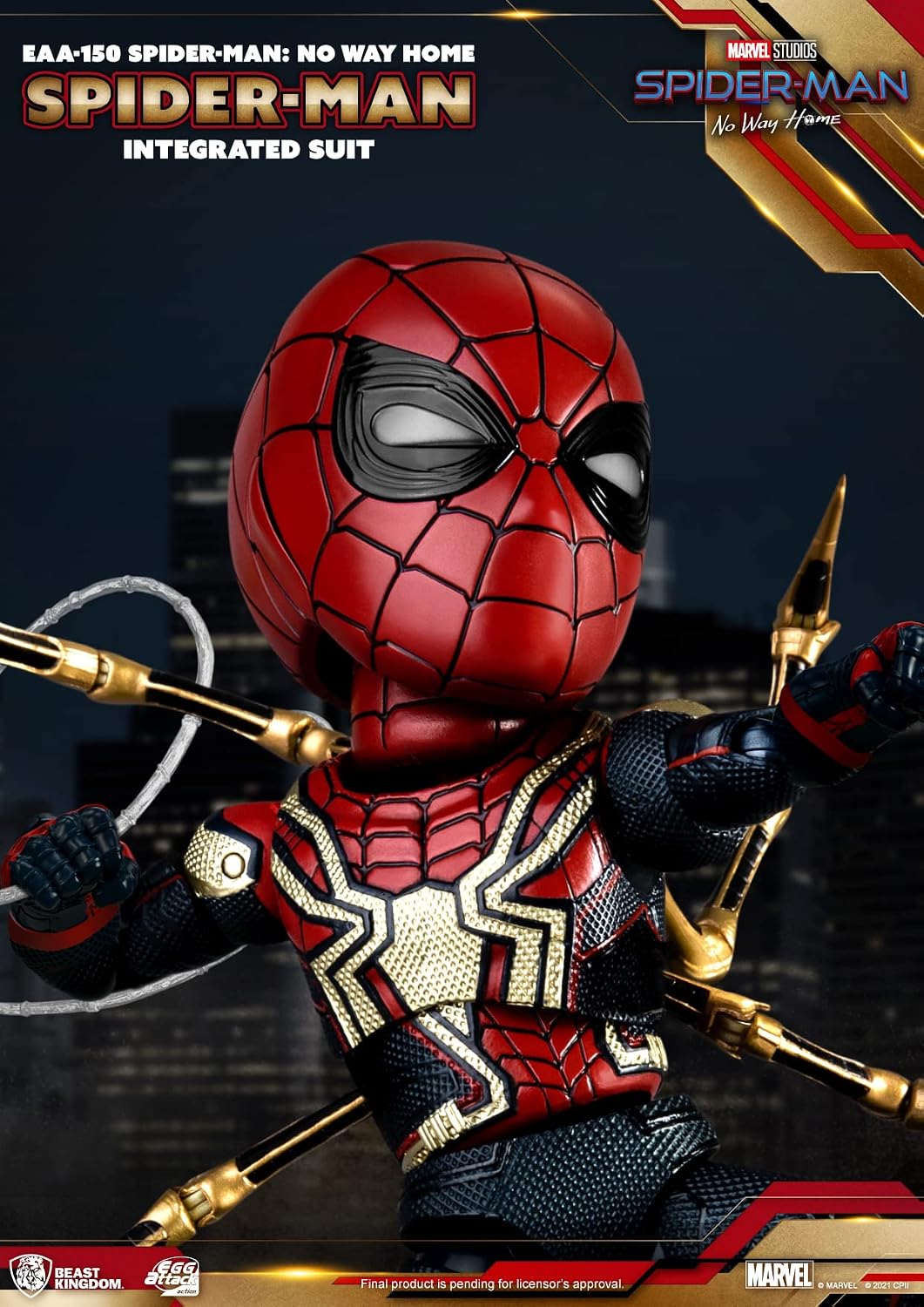 Beast Kingdom Spider-Man: No Way Home: Spider-Man Integrated Suit Egg Attack Action Figure, Multicolor
