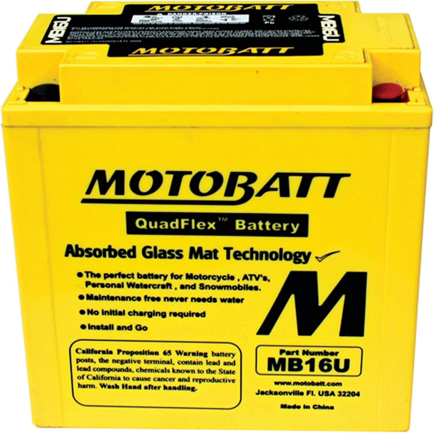 MotoBatt Db Electrical MB16U Battery for Motobatt 20Ah,Cagiva Elefant E900 900cc,Honda Vf1000r, F1000cc 84-86, Suzuki Vs800 Gl, S-Intruder, Boulevard S50 92-12,Vs750glp lntruder 750cc 88-91 Motorcycle