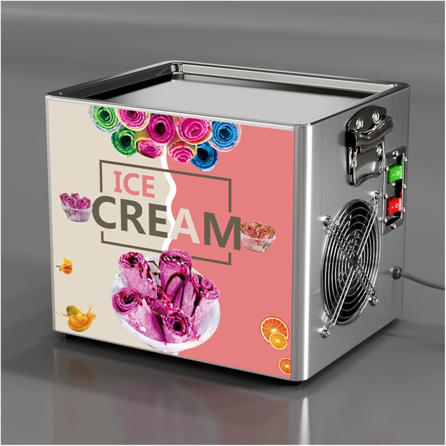 Desktop Small Fried Ice Cream Roll Machine Household Portable Yogurt Slushie Makers 330W Fast Cooling