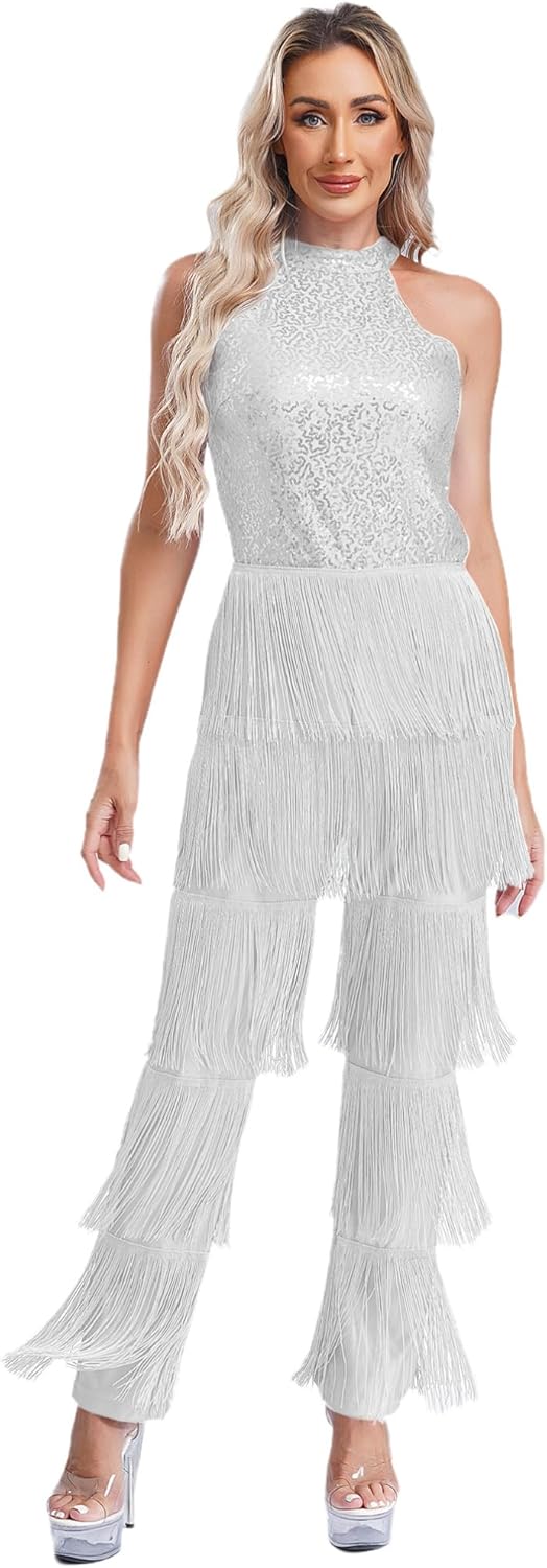 Iiniim Women's Latin Dance Dress - Irregular Tango Salsa Ballroom Performance Costume