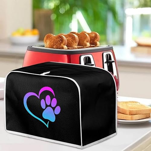 Miniatura 4 de Upetstory Cubierta para tostadora de 4 rebanadas con estampado de patas de perro, para horno, pan, cubierta de polvo, para asador de cocina,