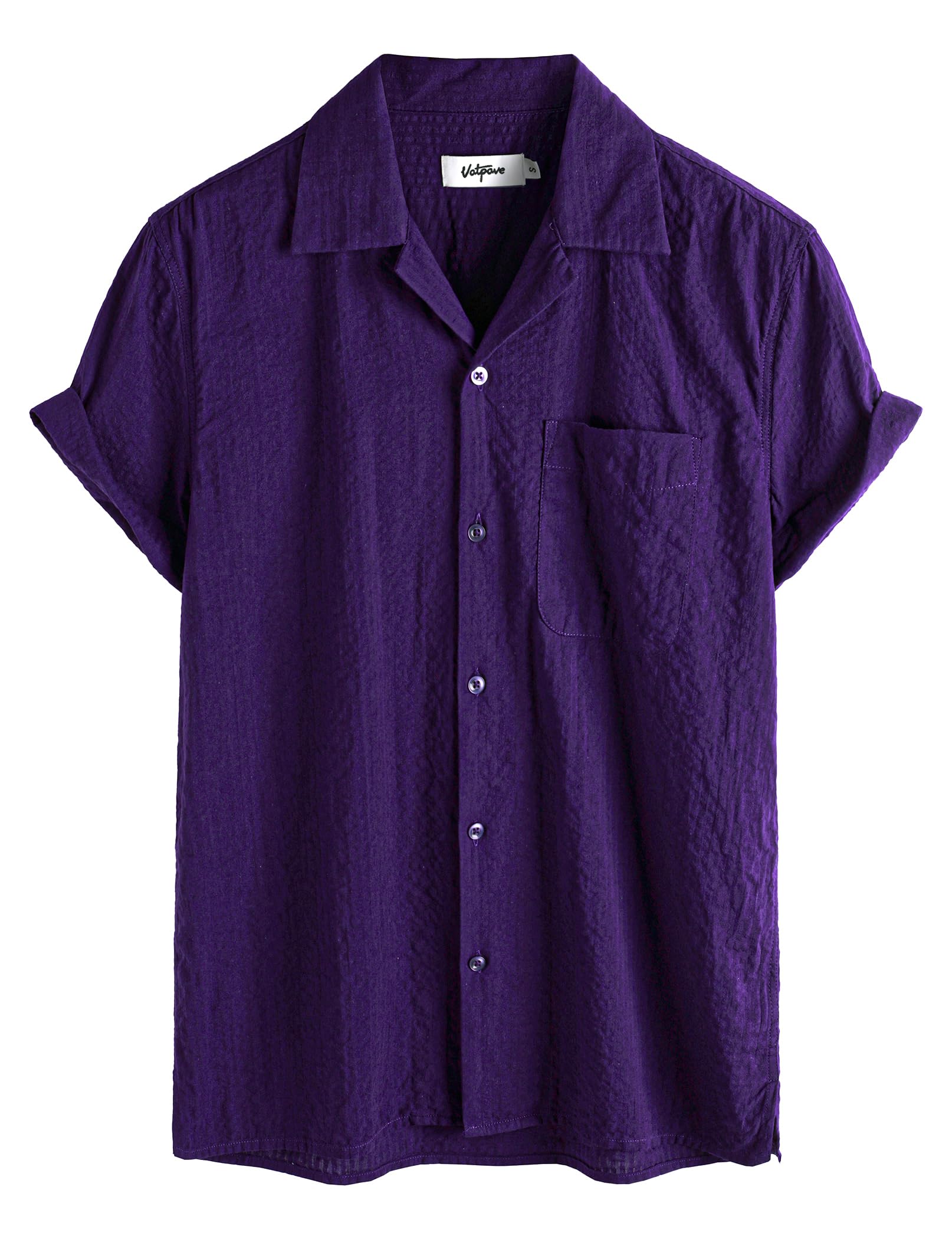 VATPAVE Mens Striped Summer Shirt Casual Button Down Short Sleeve Beach Shirts Cotton Shirts for Men