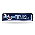 NFL Tennessee Titans Home Dcor Metal Street Sign (4 x 15) - Great for Home, Office, Bedroom, & Man Cave - Made by Rico Industries