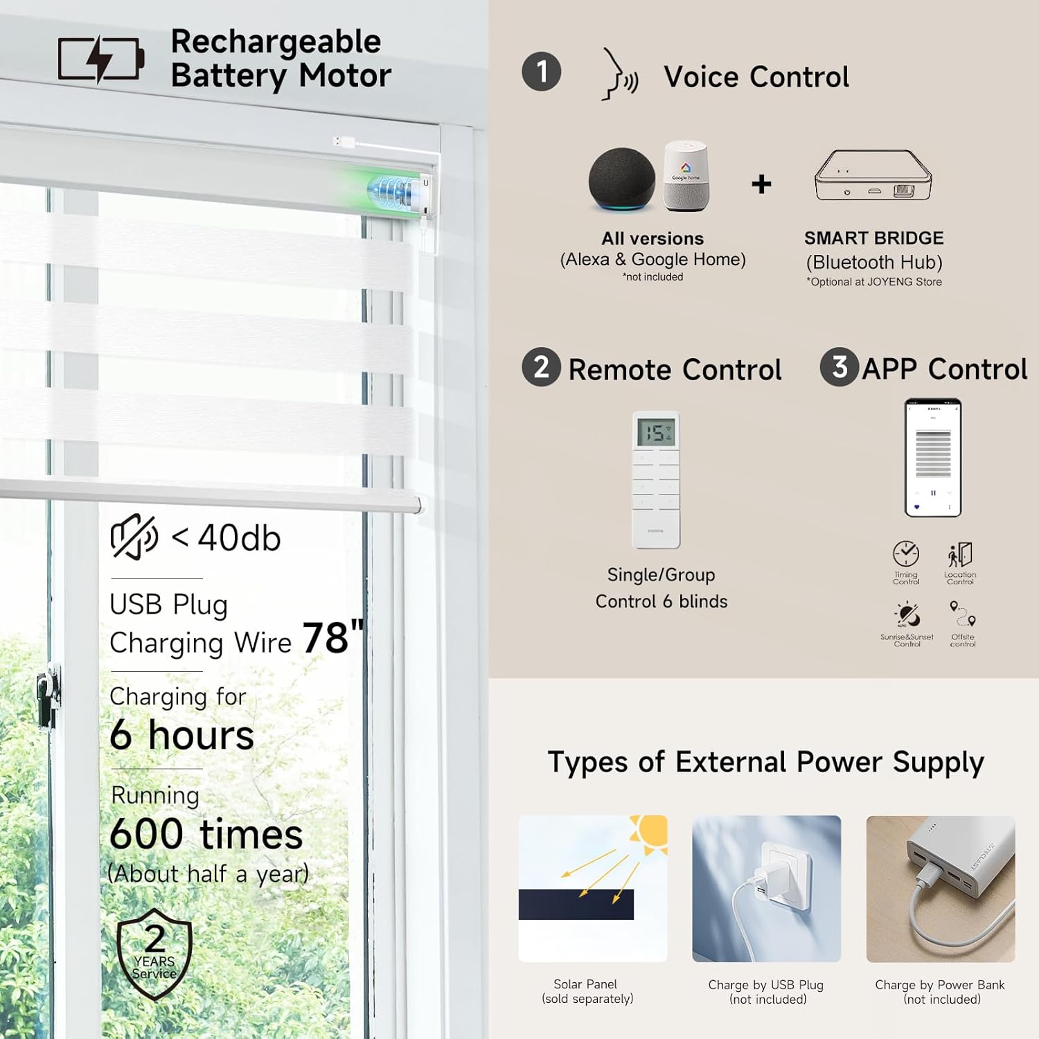 Motorized Zebra Blinds, Cordless Blackout Window Shades with Remote, Custom Dual Layer Smart Roller Shades Compatible with Alexa Google Assistant, Automatic Light Filtering Blinds,Luxury White