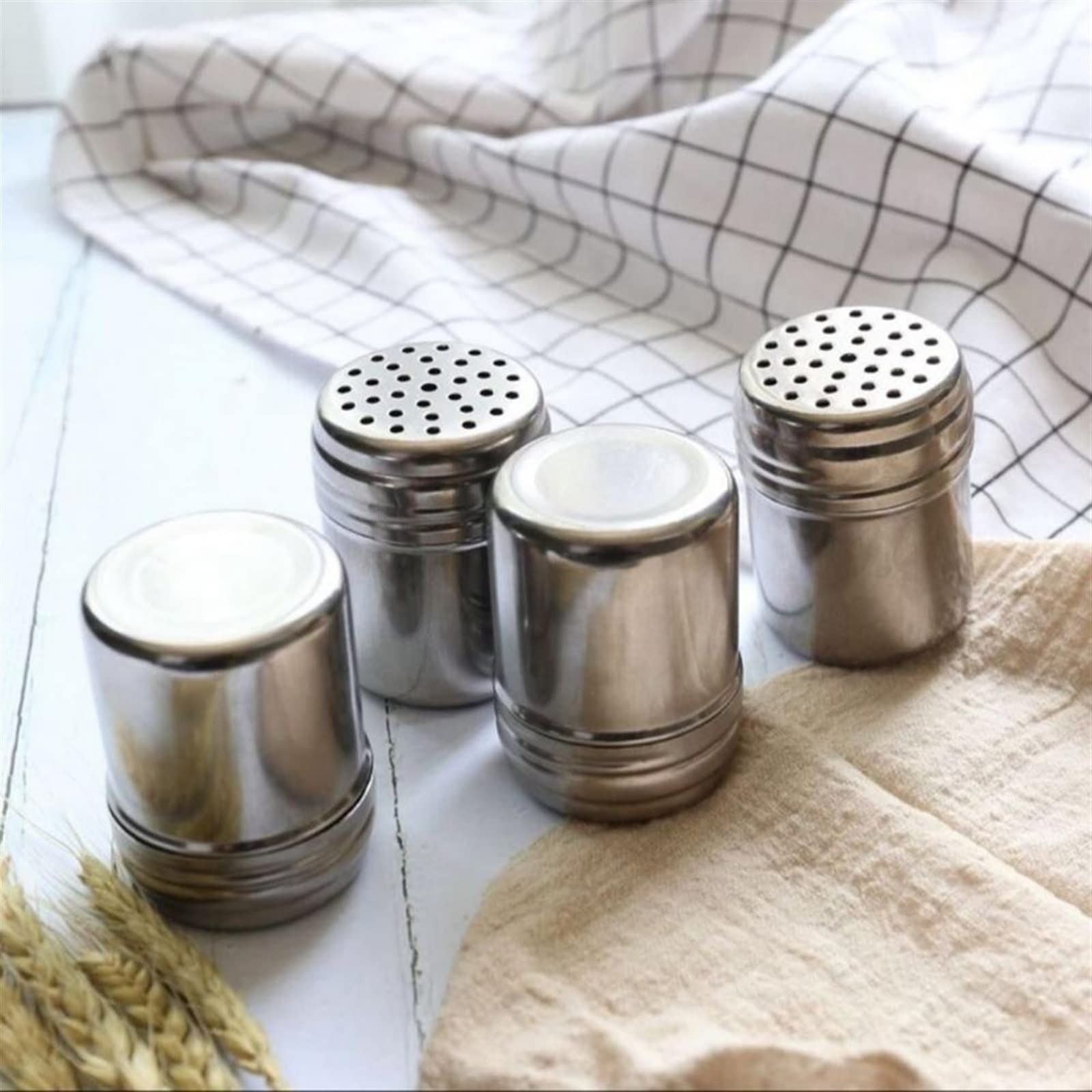 Tarro de condimento, dispensador de condimentos, tarro de condimento de acero inoxidable, salero, azucarero, botella de pimienta, cubierta giratoria, soporte for palillo de dientes, lata de almacenami