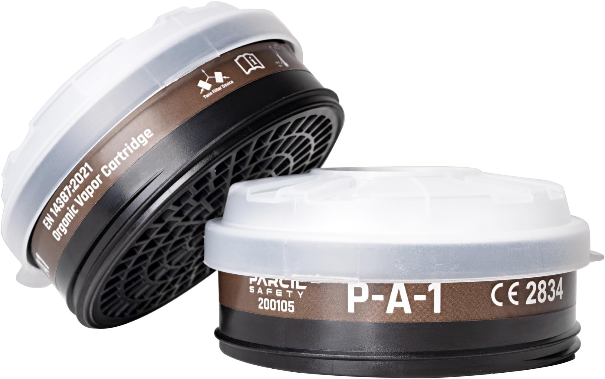Parcil Distribution Facemask Gas Mask Filter | Organic Vapour Respirator Carbon Filter Cartridges for Full Face Respirator Filters (P-A-1 Organic Vapor Threaded)