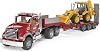 Bruder - Truck Scale Model Carrying Mack Granite Jcb