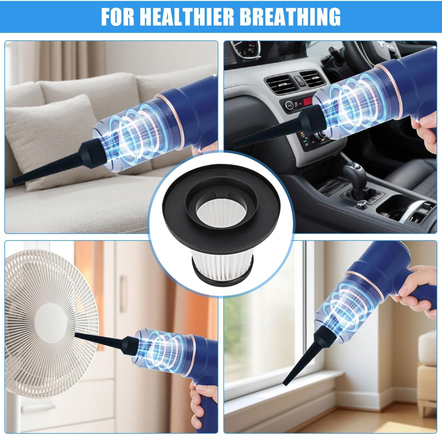 4 Pack LT-135 Vacuum HEPA Filter Replacement Compatible with JONYJ/EYYA/Vizeusvac Handheld Car Vacuum Cleaner LT-135, EYYA 135, Opinta LT-126 image 5