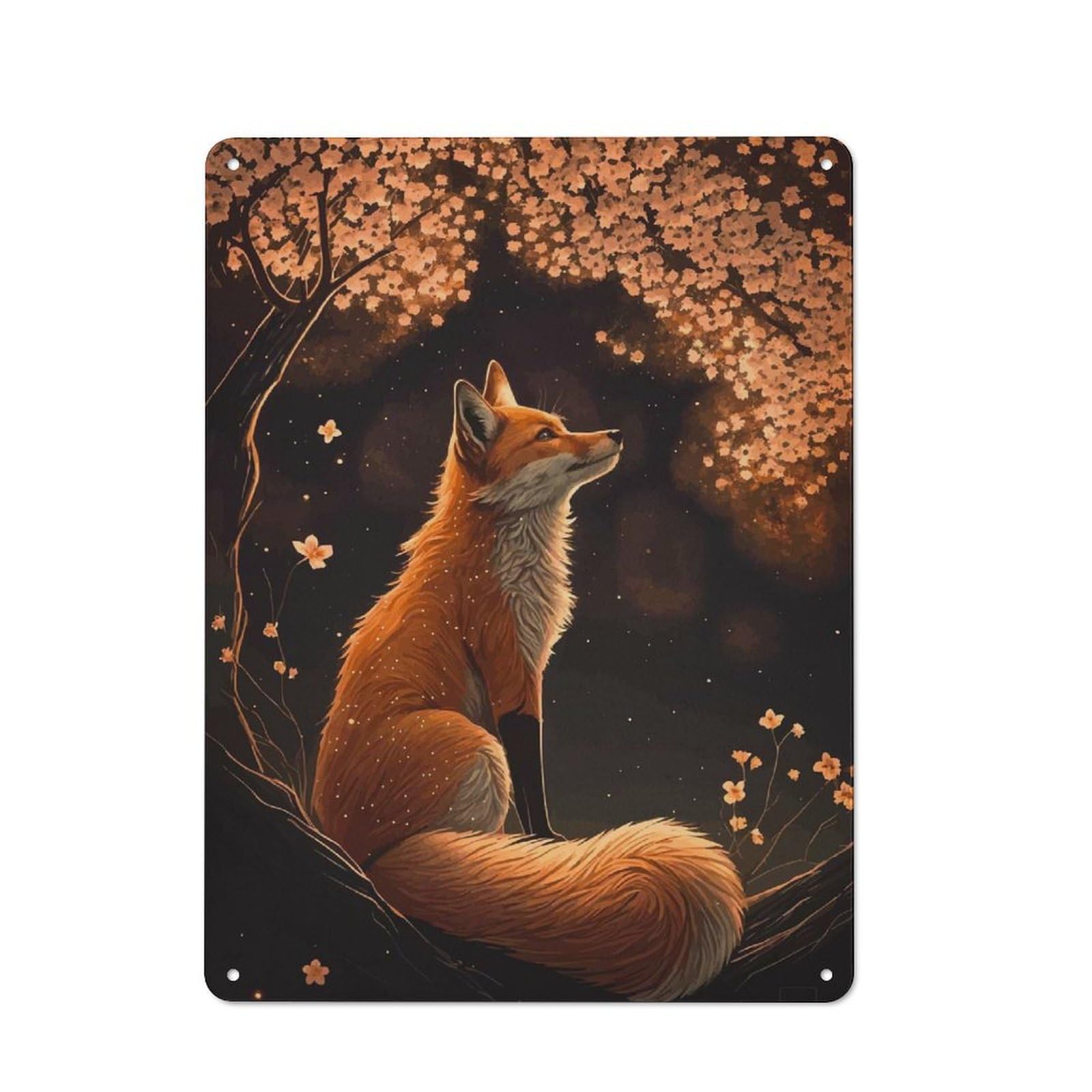 Junmoney Style-15 Garage Style Fox Retro Metal Sign 40X30cm, Workshop Wall Decor For Tool Room, Garage, Studio Or Home Bar